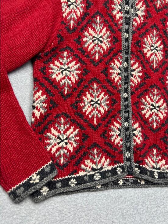 Vintage Paul Harris Womens Wool Knit Cardigan Sweater M Fair Isle Grannycore - Picture 4 of 9